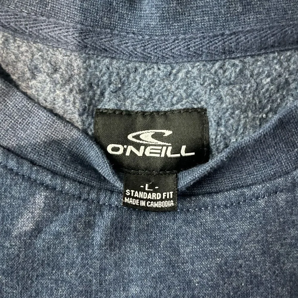 O'Neill Blue Crewneck Graphic Surf Sweater with Ribbed Cuffs Beach SZ L Unisex